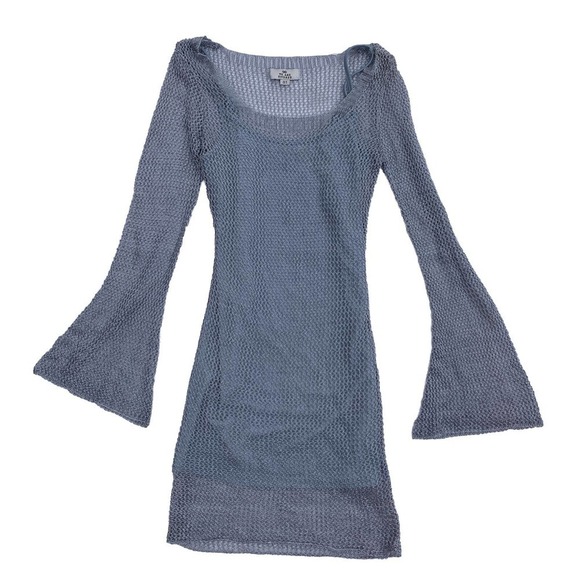 Revolve We are Kindred Delilah Dress Blue Size 0 Metallic Mesh Crochet Party - Picture 2 of 13